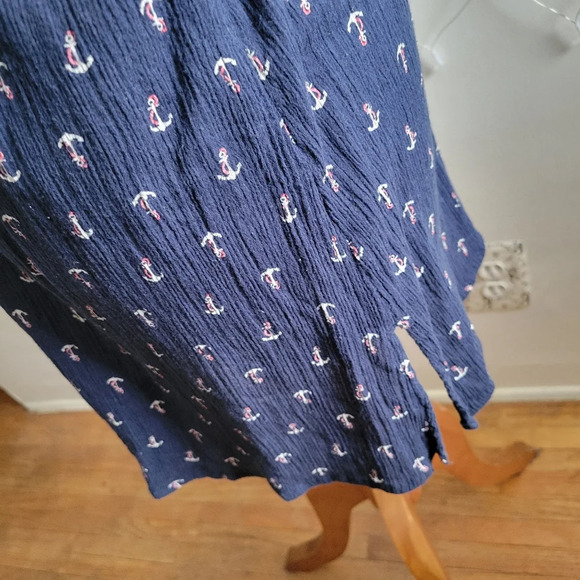 J. Crew Pullover Tunic Top (Maybe Dress) / Anchor Print / Tagged Size Large - Picture 4 of 6
